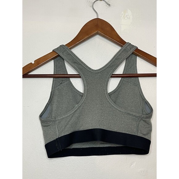 Nike Dri Fit Women's XS Gray Logo Sports Bra Racerback Padded Classic - Picture 4 of 4
